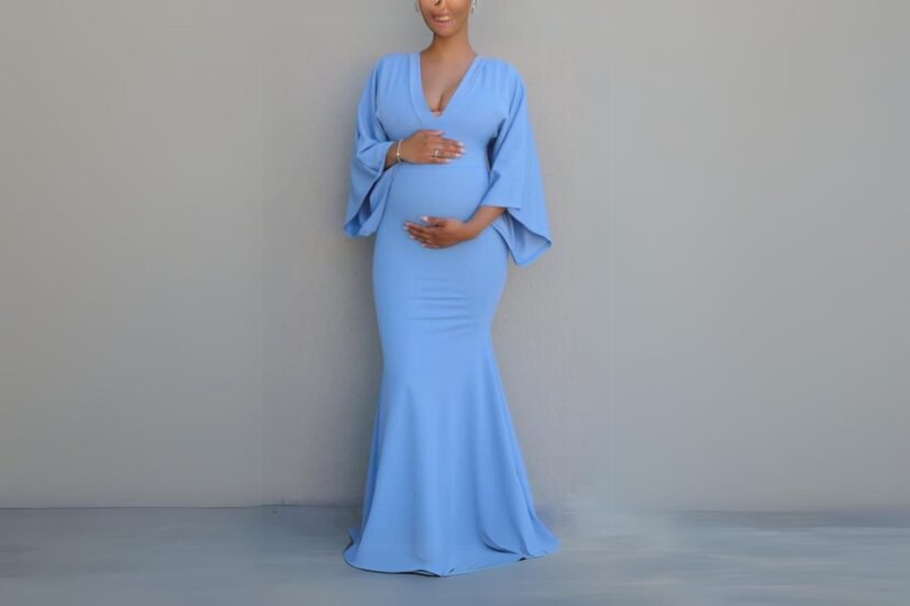 blue baby shower dress