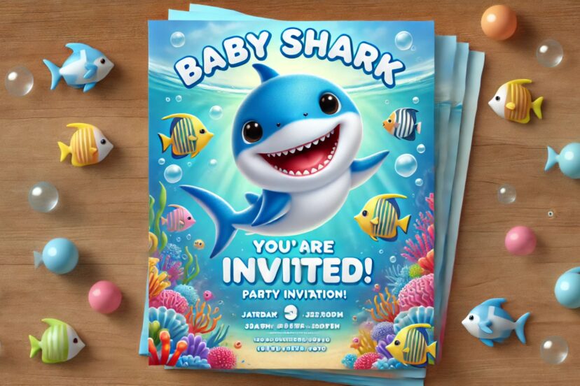 baby shark invitation