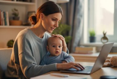 working from home with a baby