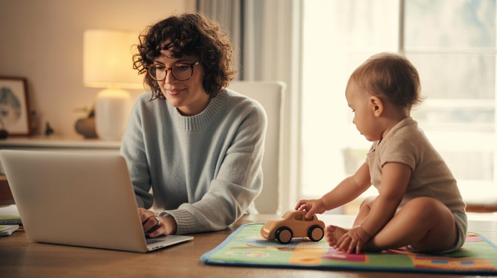 working from home with a baby