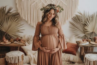 brown baby shower dress