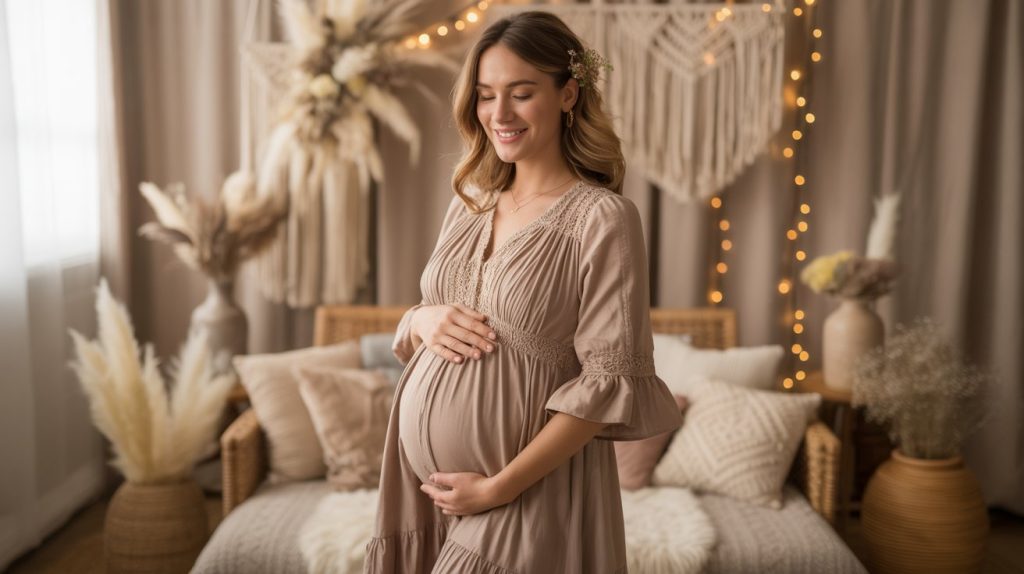 brown baby shower dress